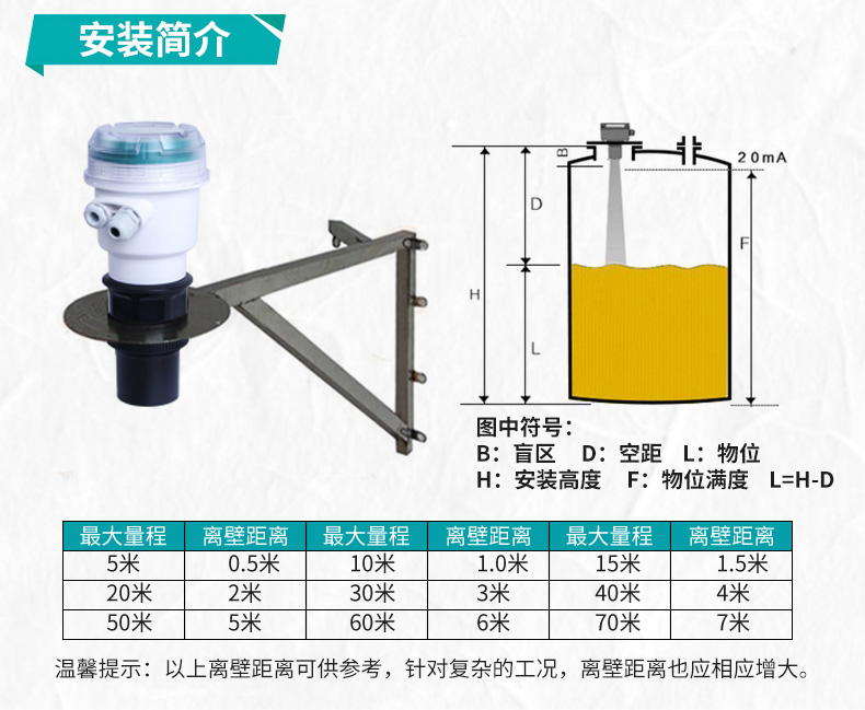 米科mik-mp超声波液位/物位计安装简介