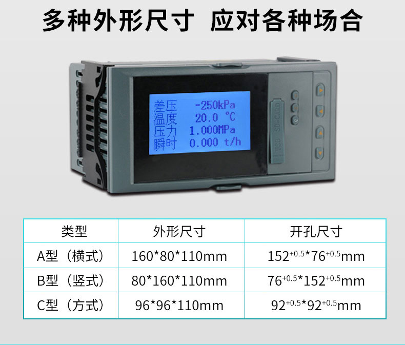 米科mik-7610智能液晶流量积算仪外形尺寸