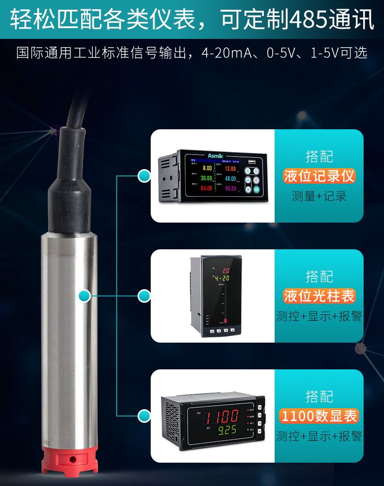 米科mik-p260s投入式液位变送器产品搭配